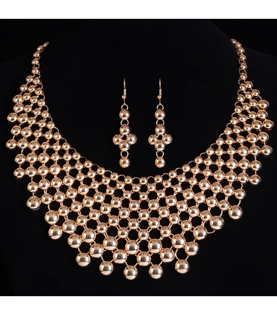 SET720 - Luxury  Ball Bead Gold Jewelry Set